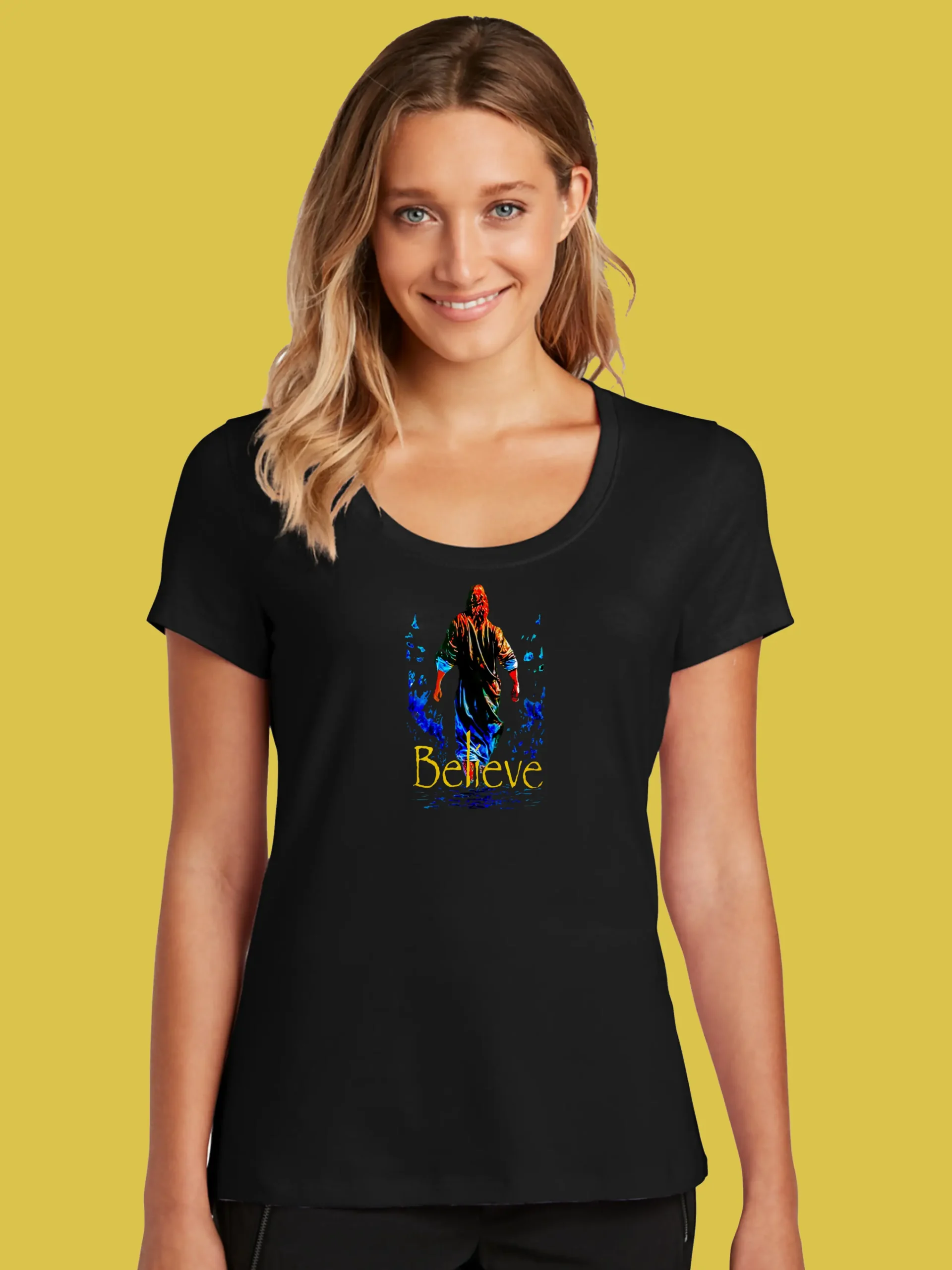 Scoop Neck- Blk Believe BELIEVE©-SCOOP TEE - Image 4